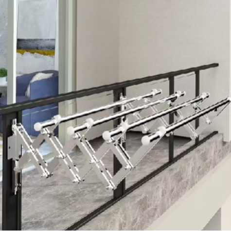 Jemuran Lipat Dinding / Ditarik yang Dipasang - Gambar 3